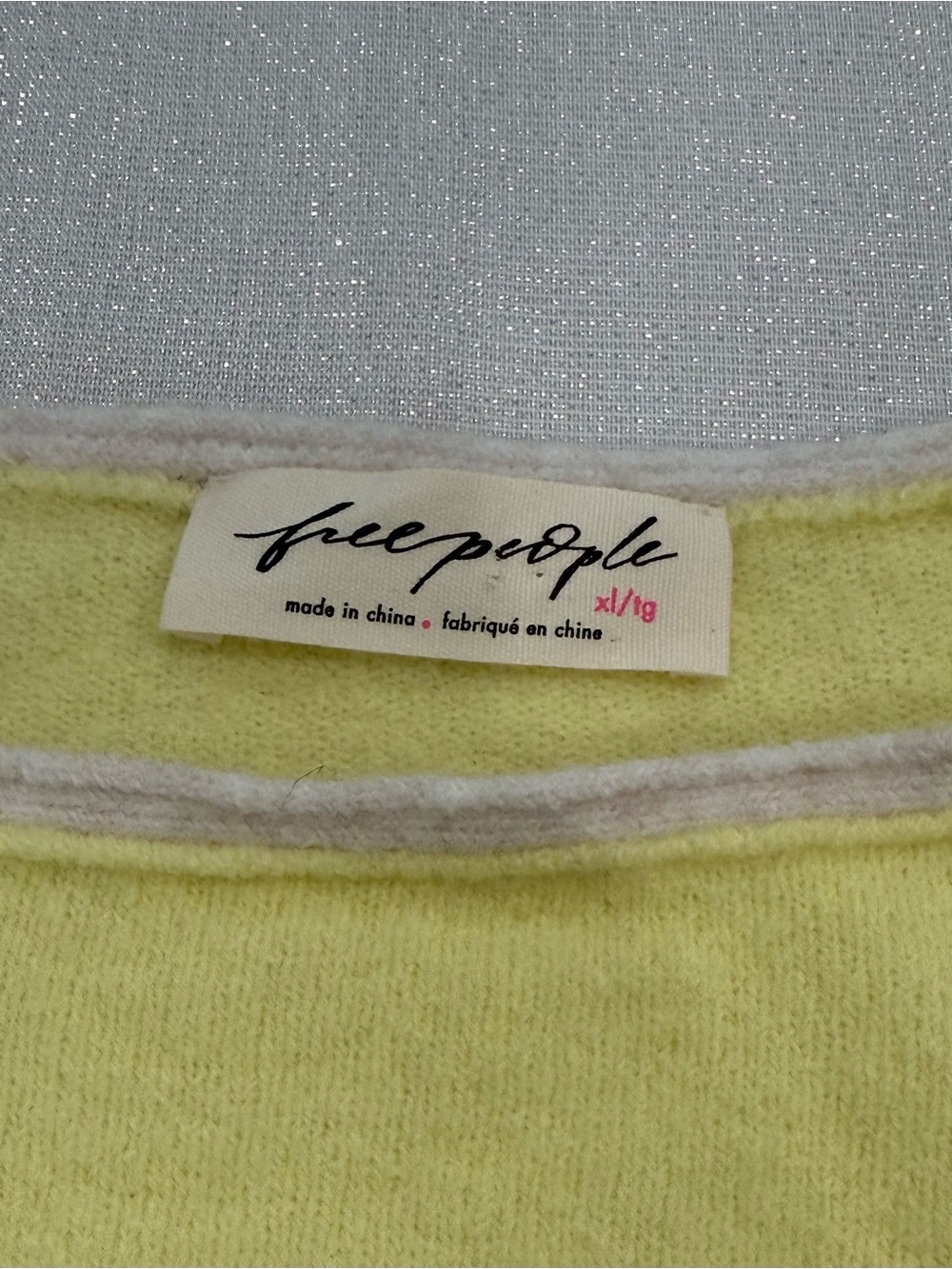 Free People Oversized Soft Sweater Canary Pail Yellow Womens Size XL - Picture 3 of 5